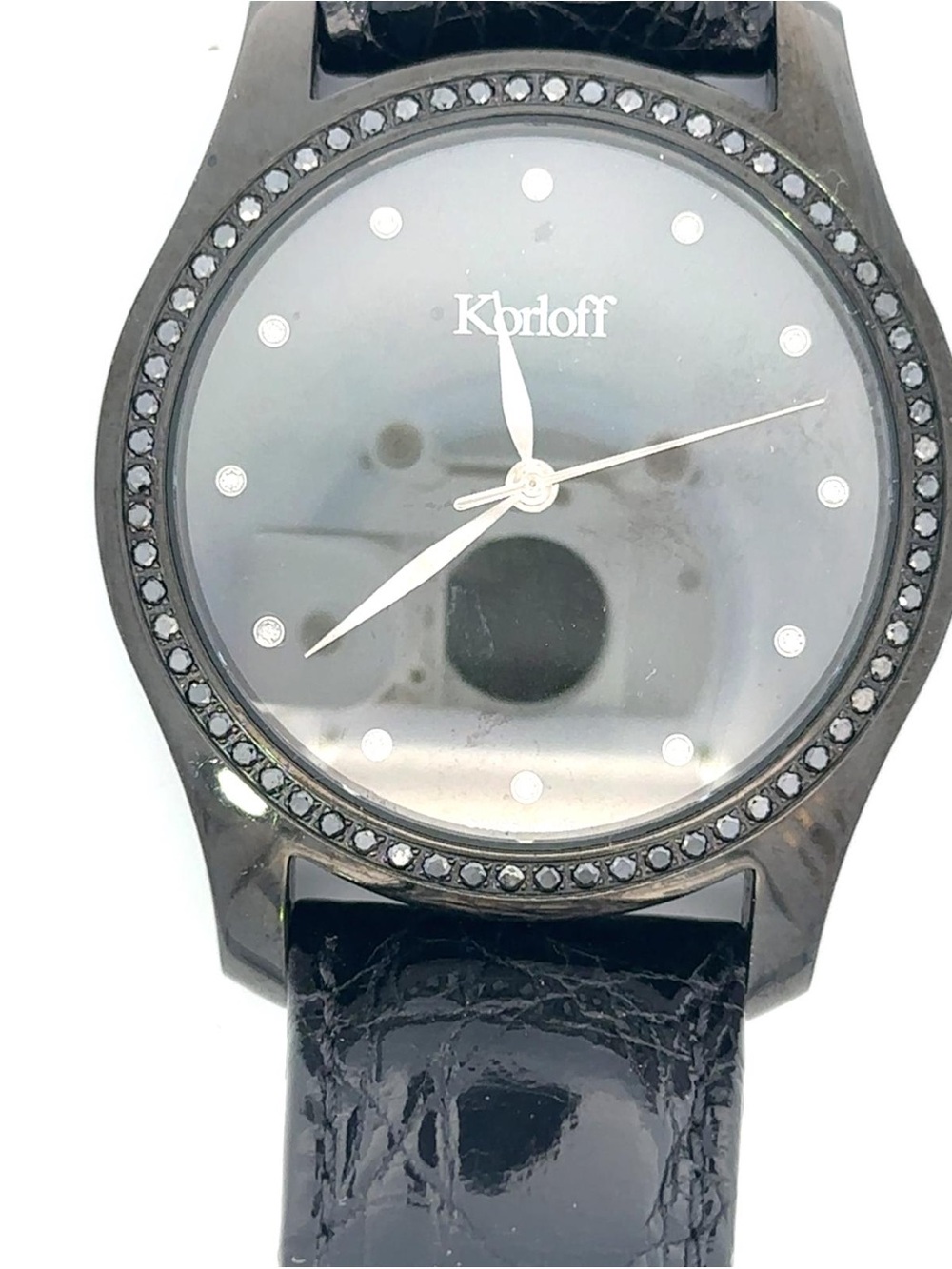 Black Crystal Accent Women's Watch